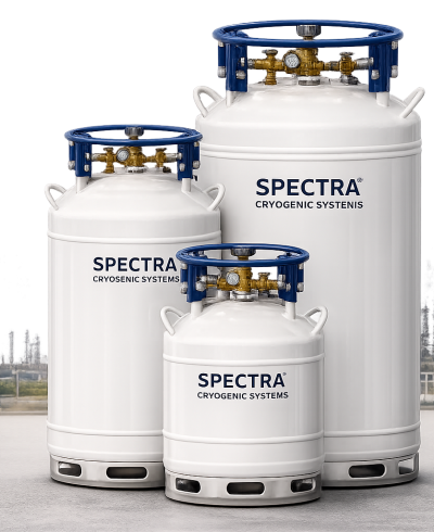 ChatGPT Image Jun 5, 2026, 09_11_10 PM Three Spectra Cryogenic Systems liquid cylinders in different sizes