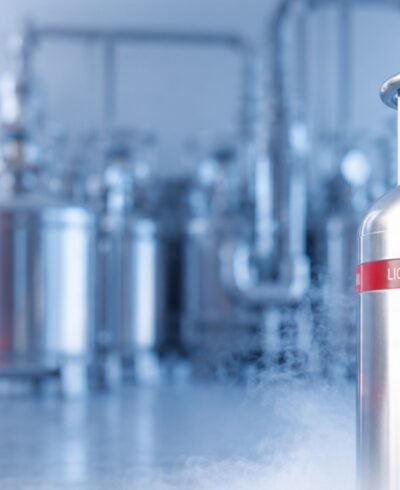 1.jpg (13) Stainless steel liquid nitrogen cylinders with cold vapour in an industrial facility